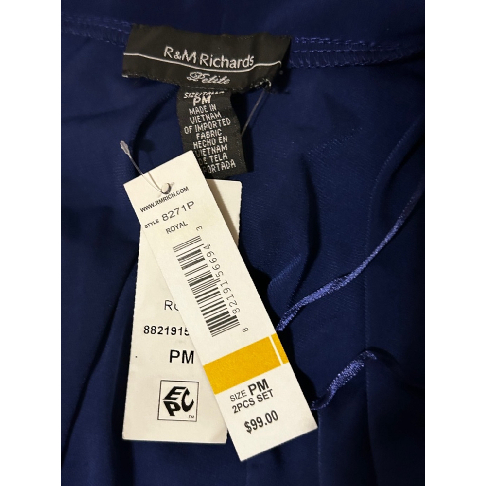 NWT Partially Sheer Dress Jacket Mid thigh length, 3/4 sleeve in Royal Blue PM - Picture 9 of 11